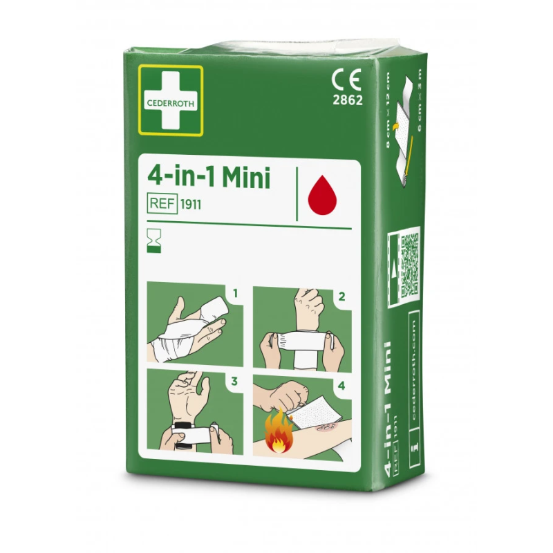 4-in-1 neliels pārsējs brūcēm, 6cm x 3m, Cederroth