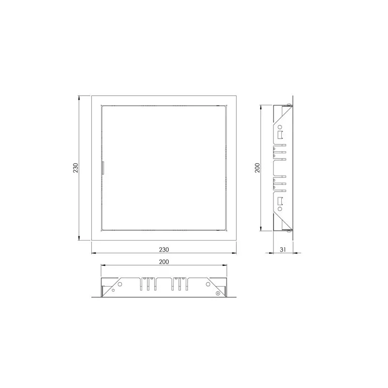 Insp hatch metal 200x200mm anthracite