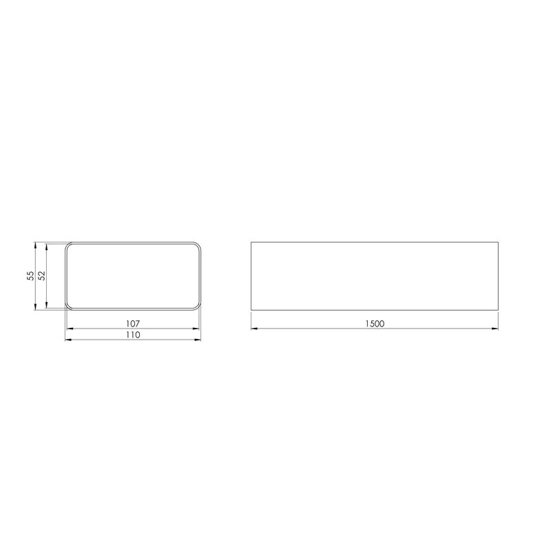 Kanāls plastmasas k110x55mm 1.5m ,europlast,