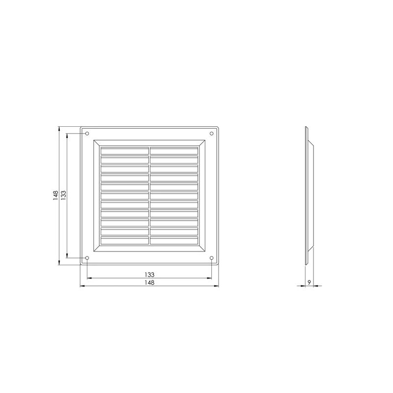 Ventilāciajs reste Europlast 150X150mm. brūna