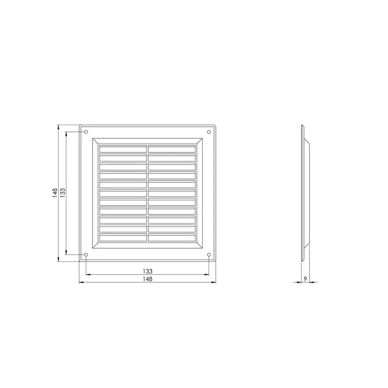Ventilācijas reste Europlast VR1515B, plastmasa, 150 mm x 150 mm