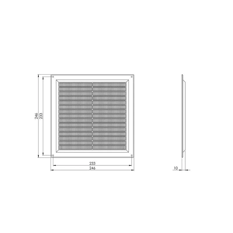 Ventilācijas reste Europlast VR2525P, plastmasa