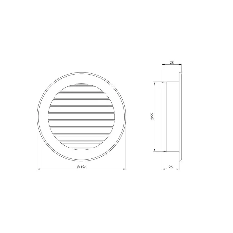 Ventilācijas reste Europlast VR100P, plastmasa, 100 mm