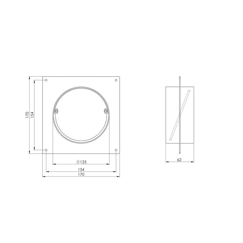 Ventilācijas starplika EUROPLAST AFV125. D125