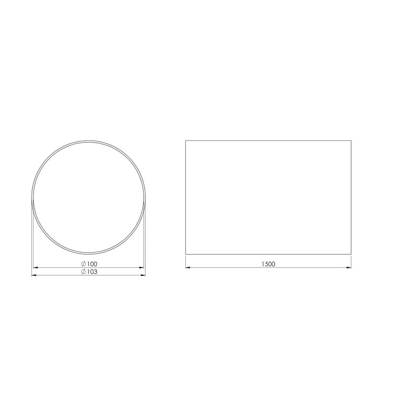 Kanāls plastmasas a100mm. 1.5m apaļais ,europlast,
