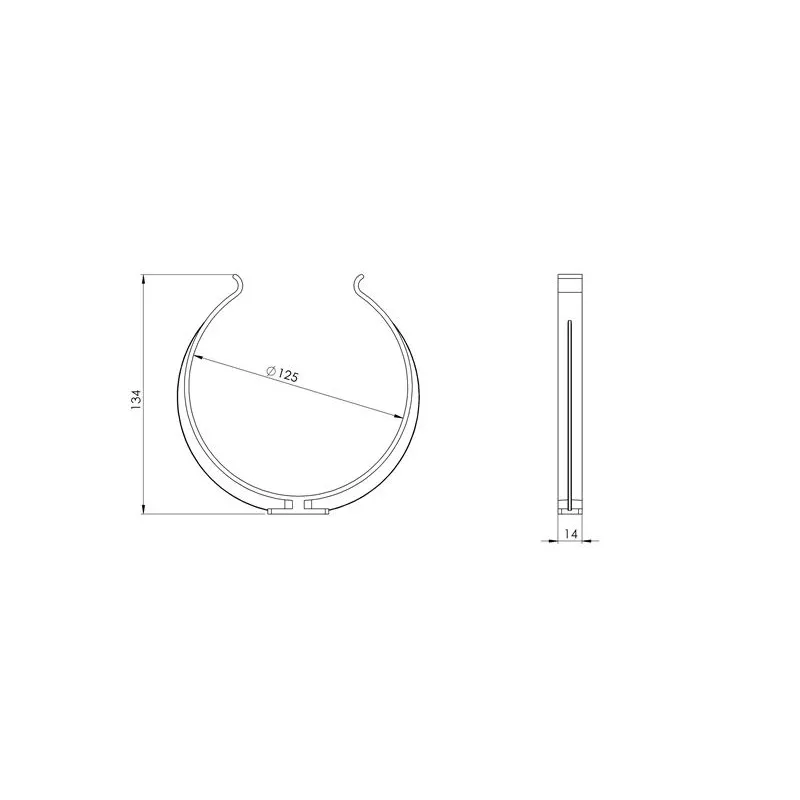 Kronšteins Europlast AZ125, plastmasa, DIA 12.5 cm, 2 gab.