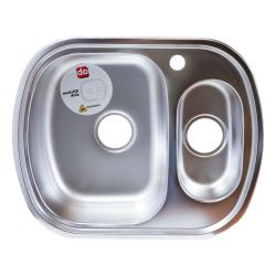 Izlietne virt. AB 600X490X0.8MM ar 1.5 bļodu, kreisā, satīna, ar sifonu