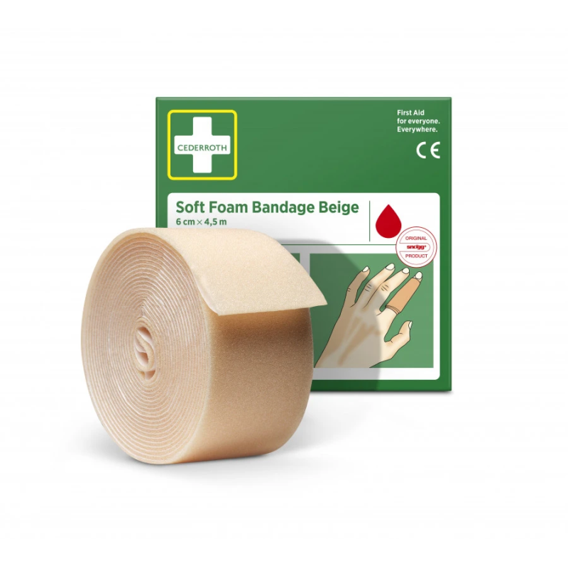 Mīksts putu pārsējs, bēšs, 6 cm x 4,5 m, Cederroth