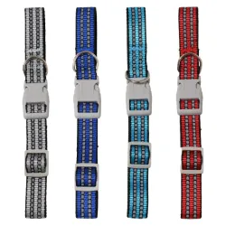 Kakla siksna 2cm plata, ar atstarotāju, mix