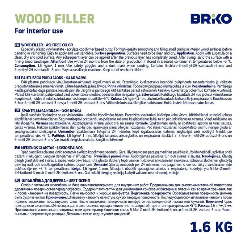 Špakteļmasa briko kokam osis 1.6 kg