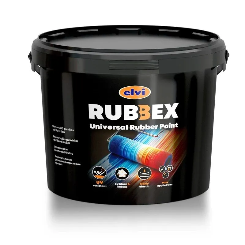 Akrila krāsas uz gumijas bāzes Rubbex, balta, 3.5 kg