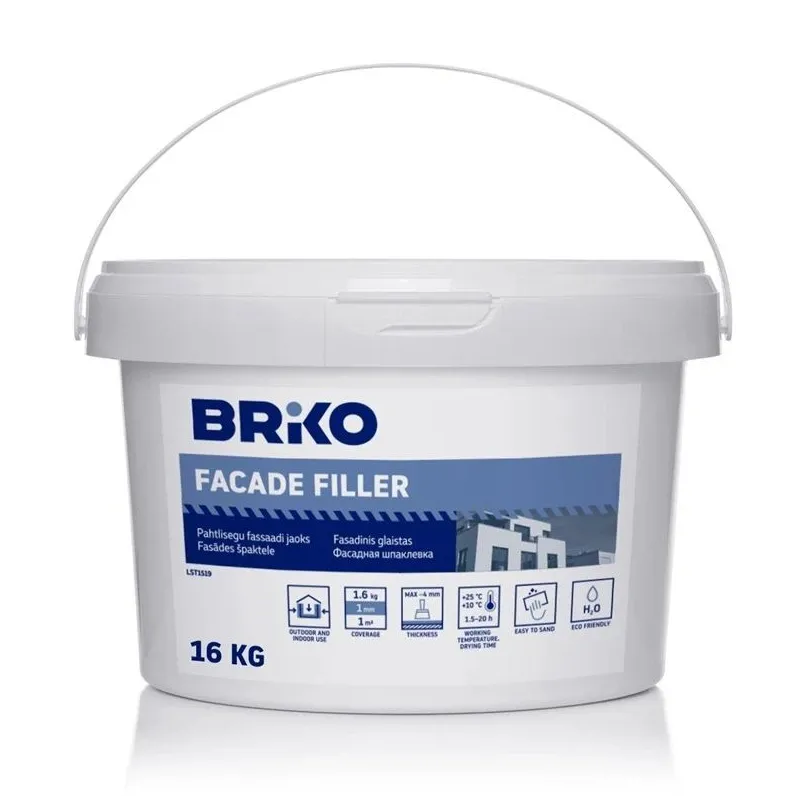 Špaktele Briko, rupjgraudu, balta krās.-pelēka krās., 16 kg