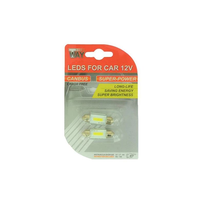 Led spuldze c5w 36mm.baltas. 2gab can.