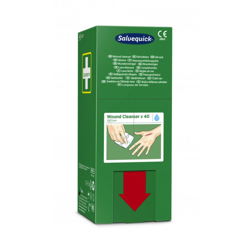 Salvequick salvetes brūču tīrīšanai ,0,9% NaCl,, 40 gab., Cederroth