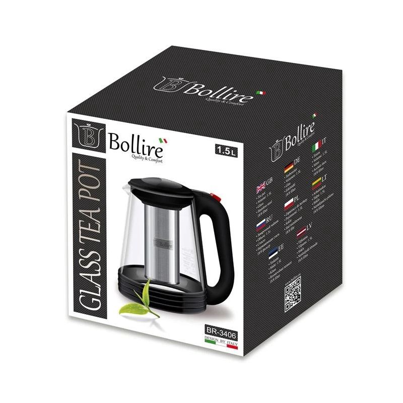 Tējkanna 1.5l stikls bollire br3406