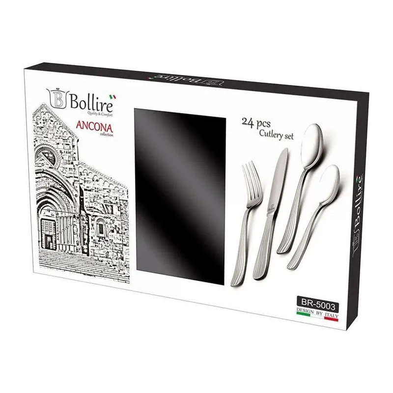 Galda piederumu komplekts Bollire, nerūsējošā tērauda krās.