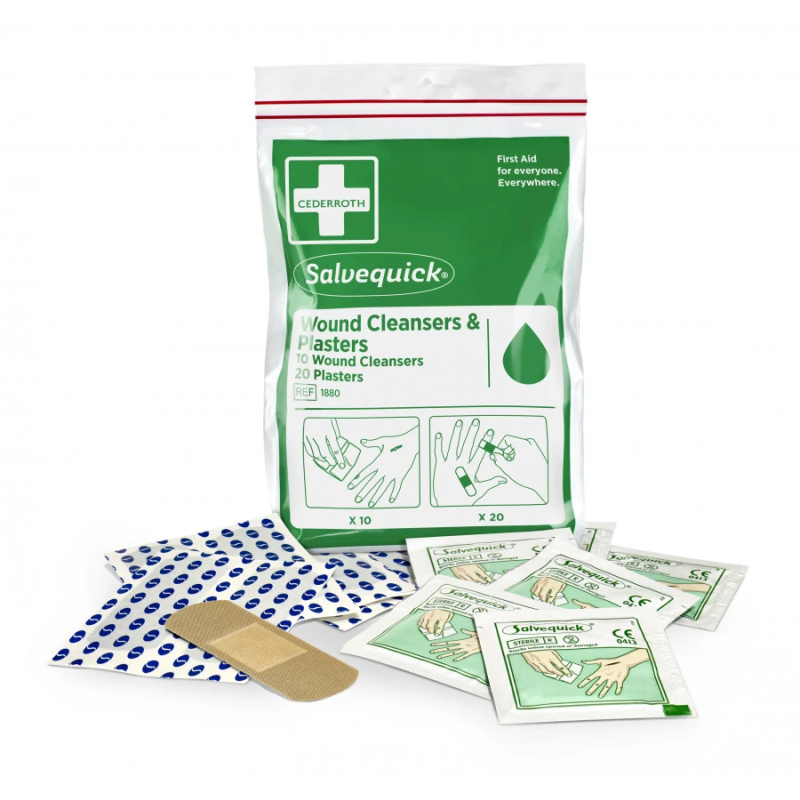 Salvetes brūču tīrīšanai un plāksteri, Cederroth