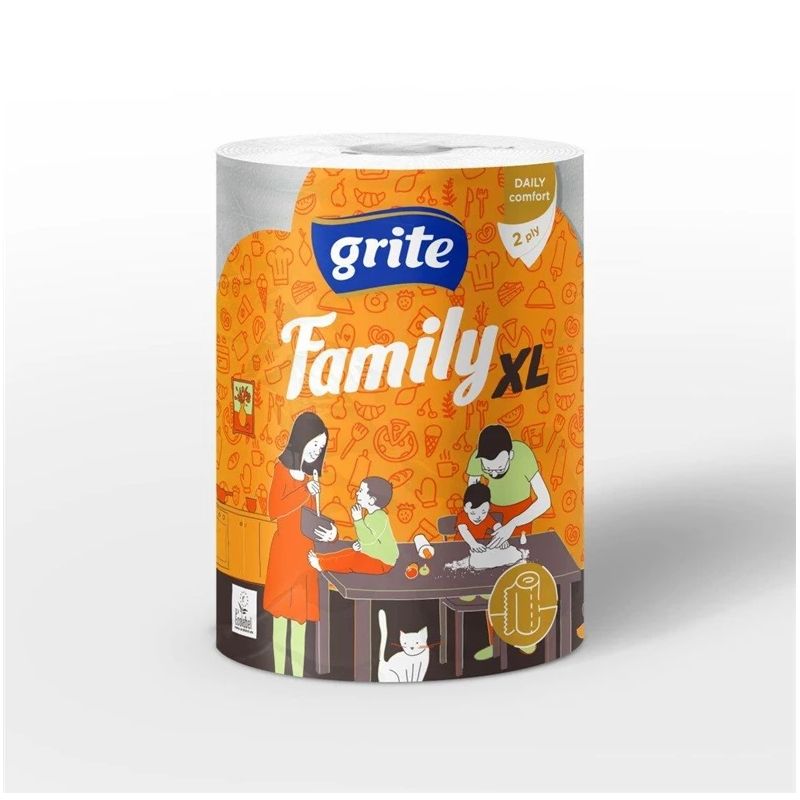 Dvieļi papīra grite family xl 2s250 1gab