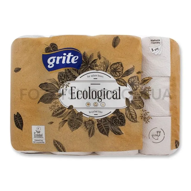 Tualetes papīrs Grite Ecological, 3 sl, 24 gab.