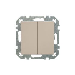 Slēdzis LIREGUS RETRO. 2 taustiņi, krēmkrāsas