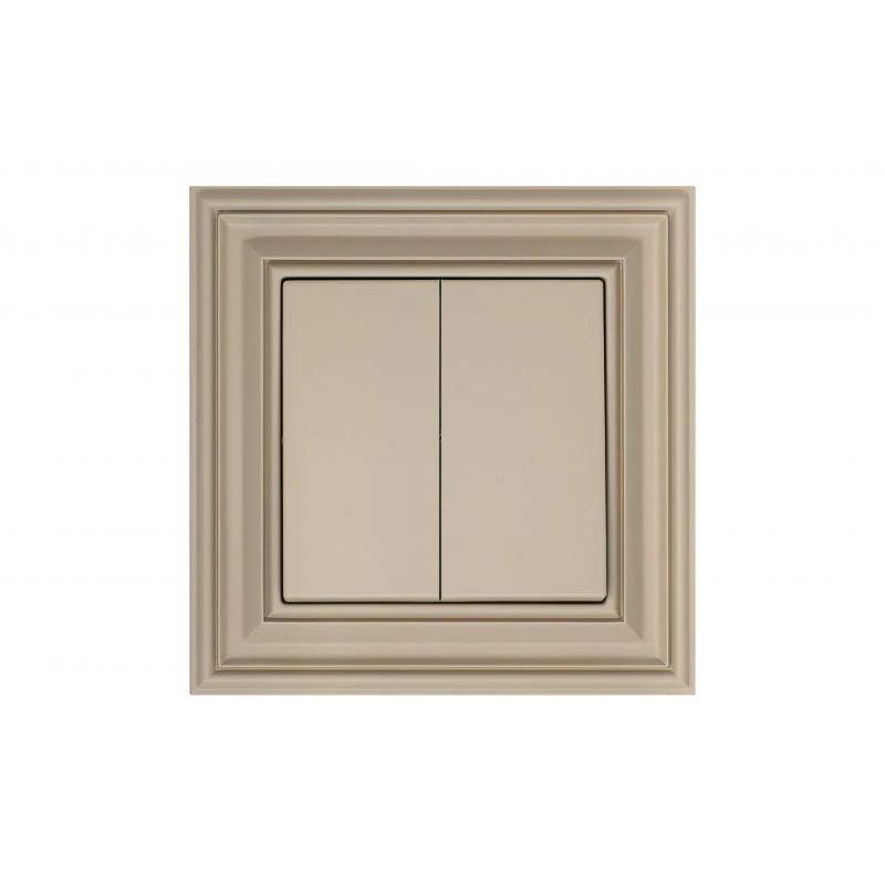 Slēdzis LIREGUS RETRO. 2 taustiņi, krēmkrāsas