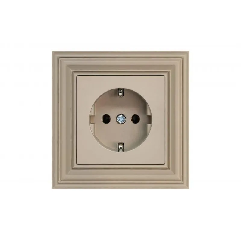 Kontaktligzda Liregus Retro IKL16-204-01.R-ONC, Iezemēta rozete, matēts krēmkrāsas tonis