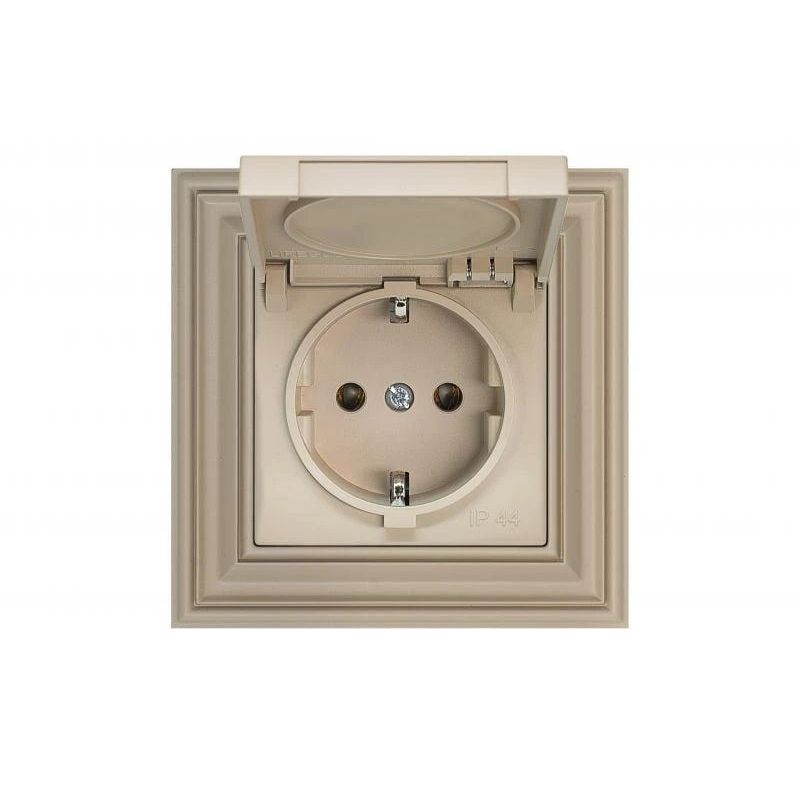 Kontaktdakša LIREGUS RETRO, krēmkrāsas, IP44
