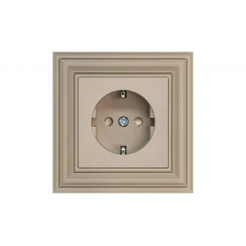 Kontaktligzda Liregus Retro IKL16-214-01.R-ONC, Iezemēta rozete, matēts krēmkrāsas tonis