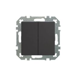 Slēdzis LIREGUS RETRO. 2 taustiņi, melnā krāsā