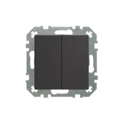 Slēdzis LIREGUS RETRO. 2 taustiņi, melnā krāsā