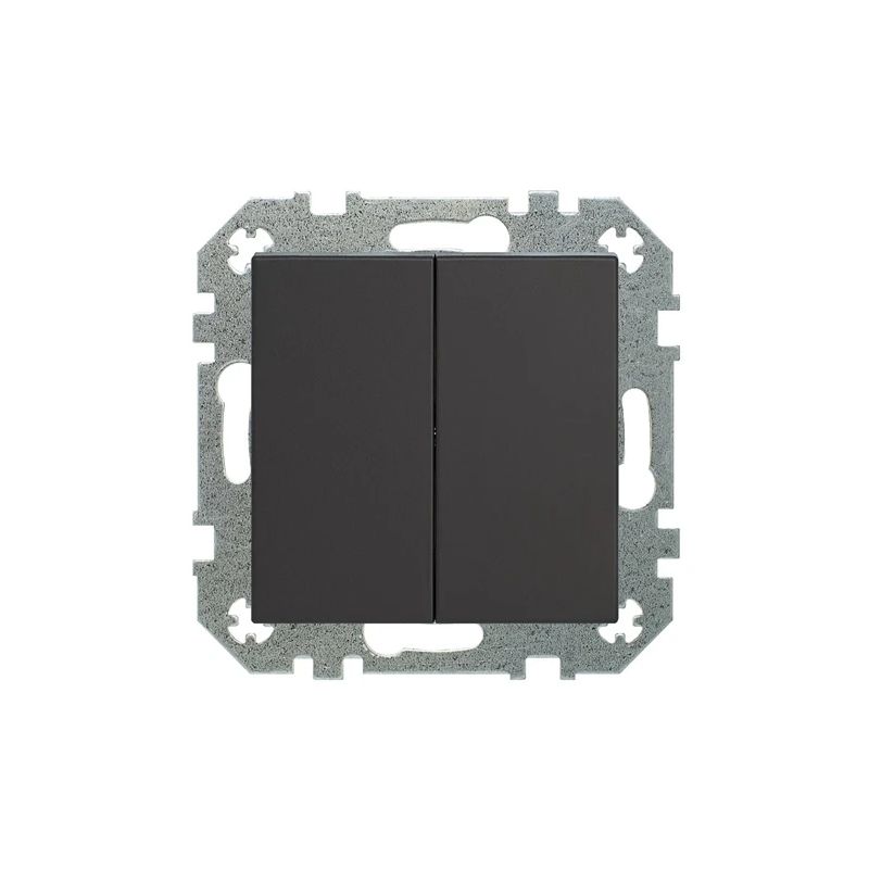 Slēdzis LIREGUS RETRO. 2 taustiņi, melnā krāsā