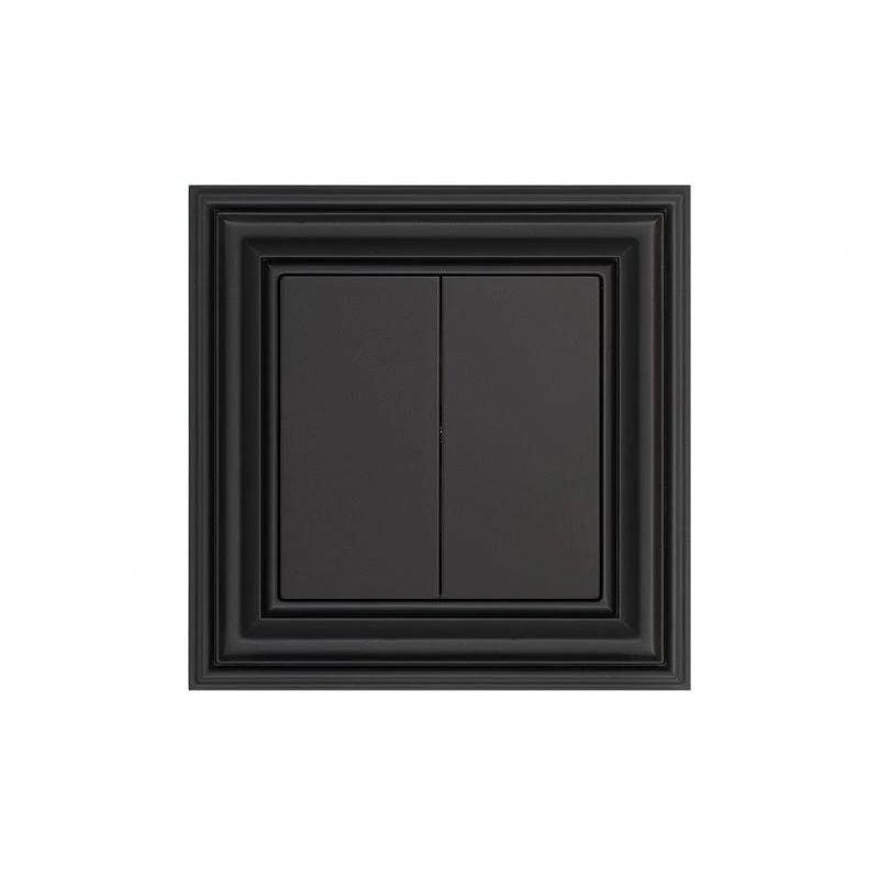 Slēdzis LIREGUS RETRO. 2 taustiņi, melnā krāsā