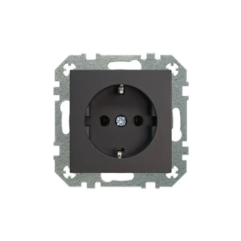 Kontaktligzda Liregus Retro IKL16-204-01.R-ON59, Iezemēta rozete, matēts melns