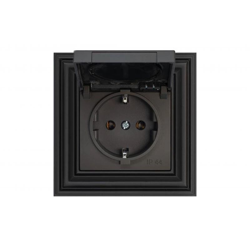Kontaktdakša LIREGUS RETRO, melnā krāsā, IP44