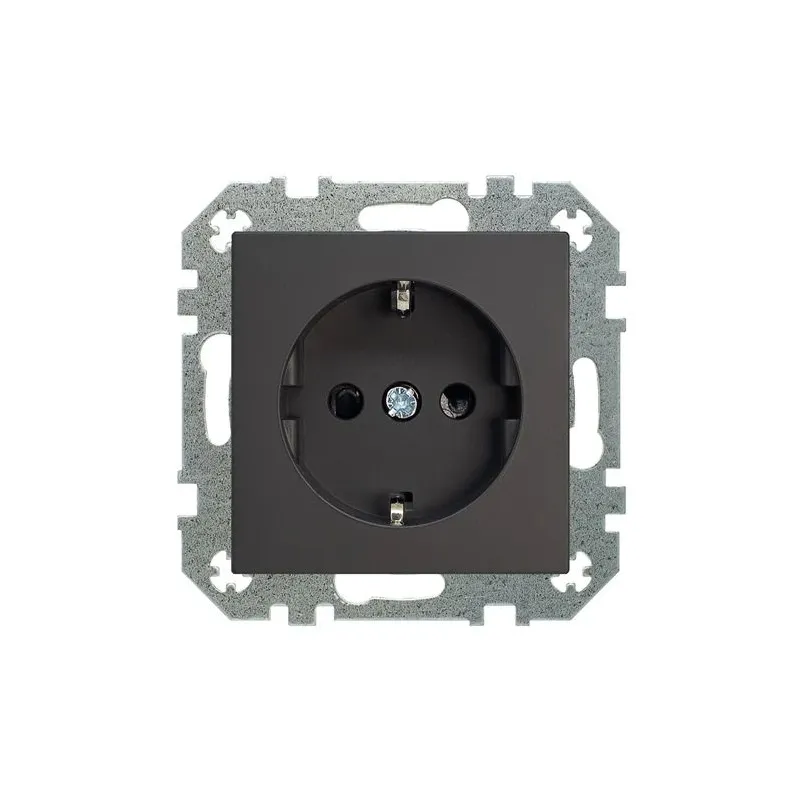 Kontaktligzda Liregus Retro IKL16-214-01.R-ON59, Iezemēta rozete, matēts melns