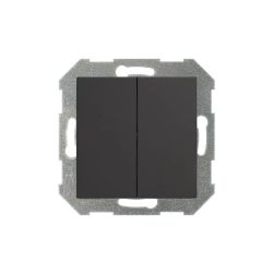 Slēdzis LIREGUS RETRO, 2 taustiņi, melnā krāsā, IP44