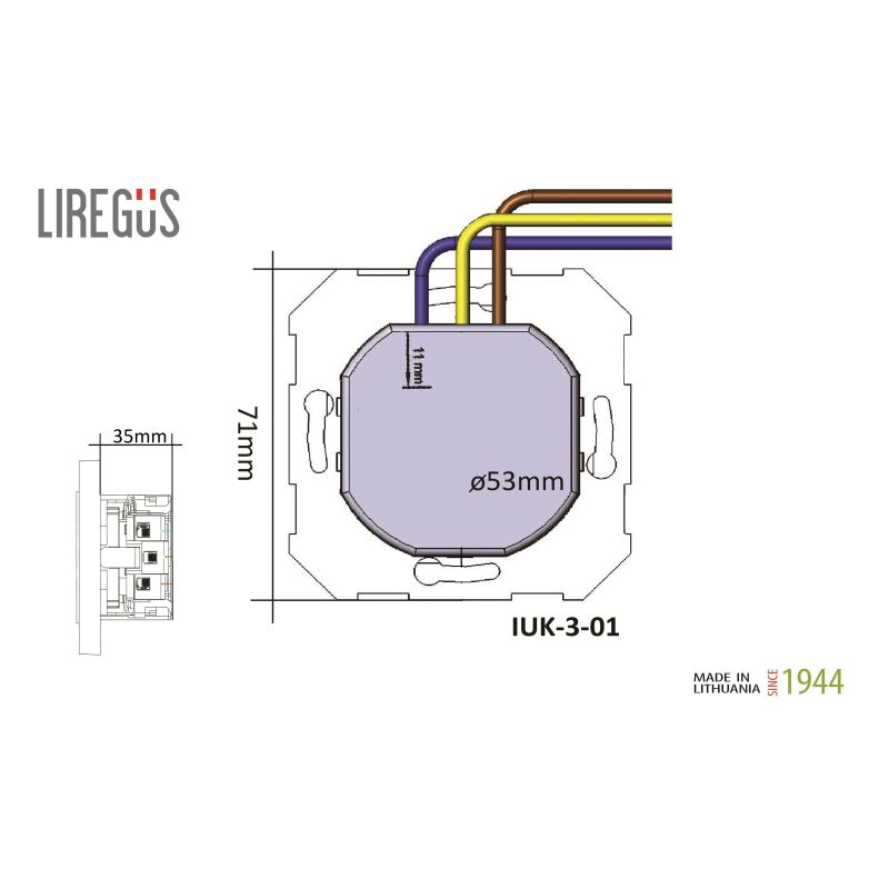 Rozete.USB A+C lādētājs Liregus Retro. krēmkrāsas
