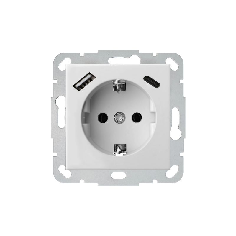 Kontaktdakša un USB A+C lādētājs LIREGUS EPSILON.balts