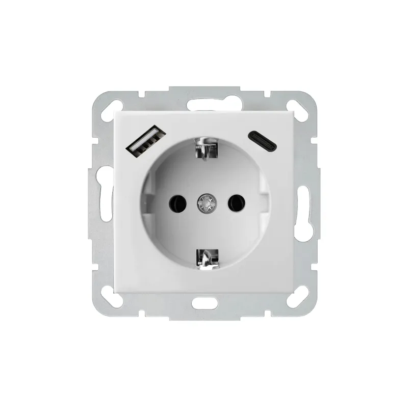 Kontaktligzda Liregus Epsilon IUK-3-01.E-B, Iezemēta rozete, balta