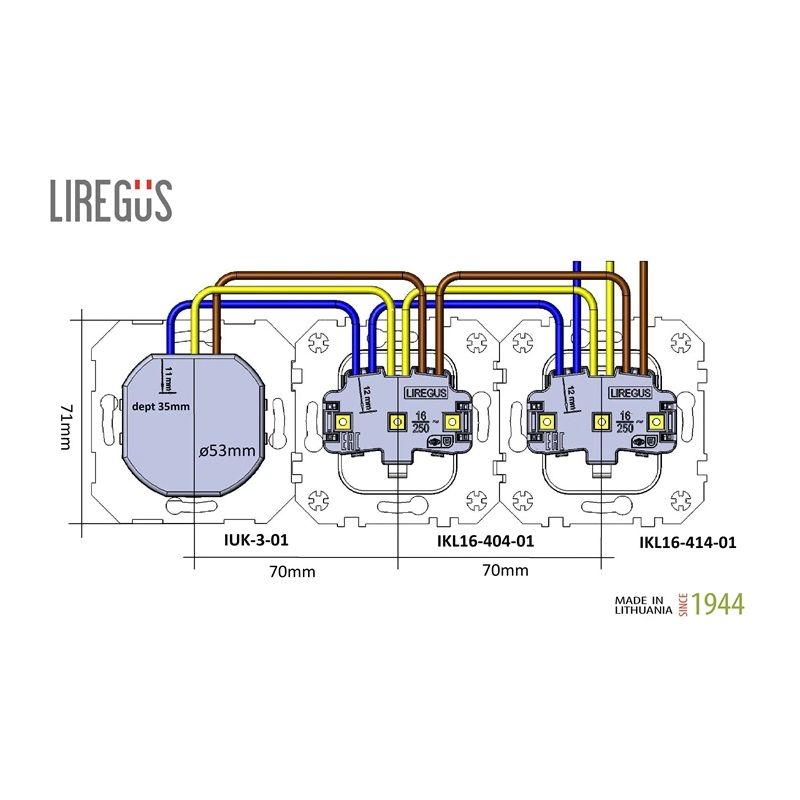 Kontaktdakša un USB A+C lādētājs LIREGUS EPSILON.balts