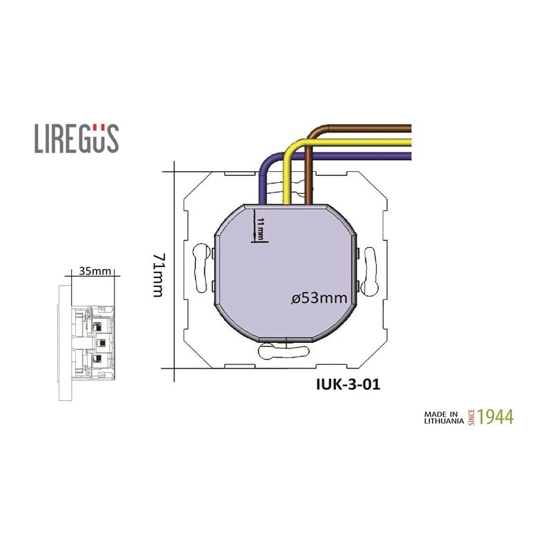Kontaktdakša. USB A+C lādētājs Liregus Epsilon.melns
