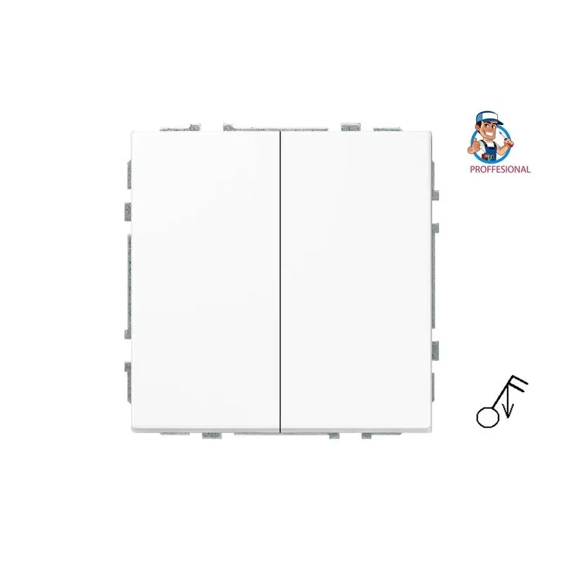 Pulsa slēdzis Liregus Modern, 2 kl, matēti balts