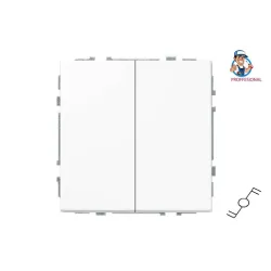 Perjungiklis LIREGUS MODERN. 2klav.. mat. baltos spalvos