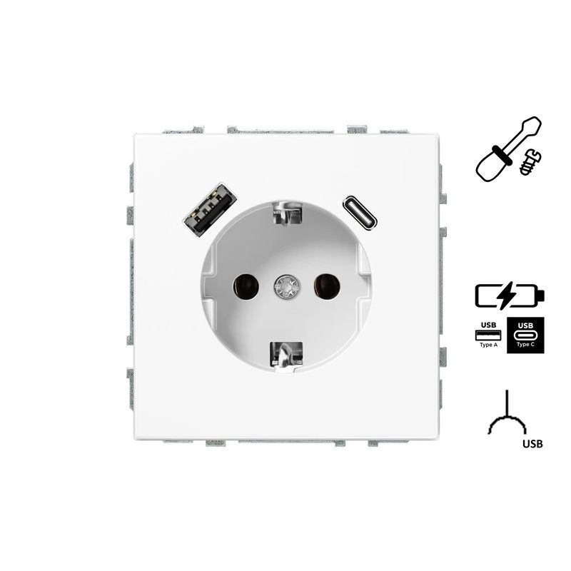 Kontaktligzda Liregus. Iezemēta rozete. matēti balts