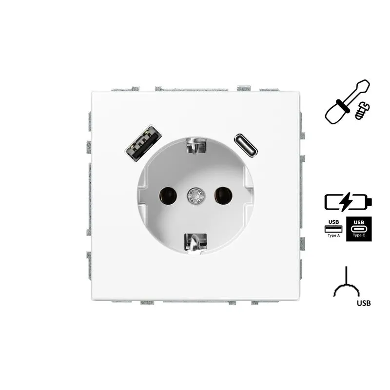 Kontaktligzda Liregus Modern, Iezemēta rozete, matēti balts