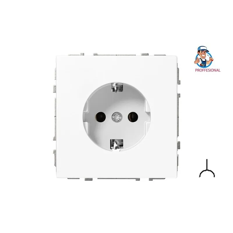 Kontaktligzda Liregus Modern IKL16-204-01.M-WM, Iezemēta rozete, matēti balts