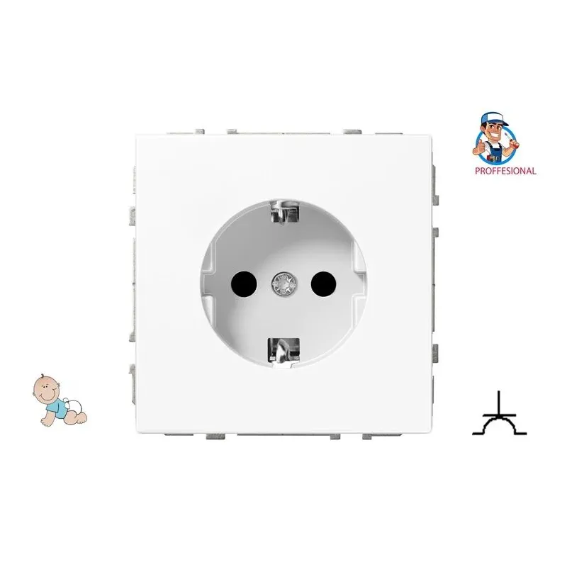 Kontaktligzda Liregus Modern IKL16-214-01.M-WM, Iezemēta rozete, matēti balts