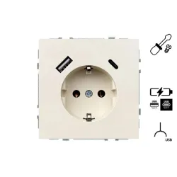 Розетка Liregus Modern IUK-3-01.M-SM, c заземлением, матовый песок