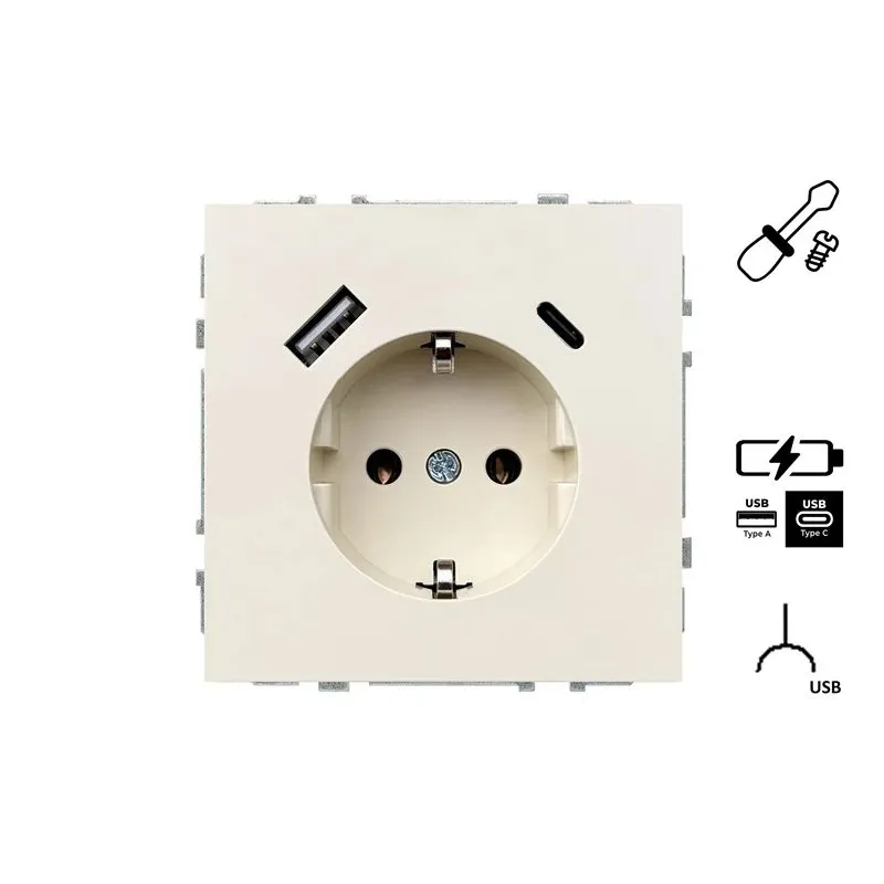 Kontaktligzda Liregus Modern IUK-3-01.M-SM, Iezemēta rozete, matēta smilšu