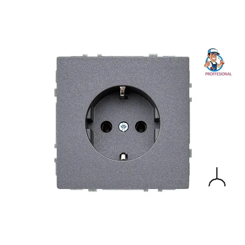 Kontaktligzda Liregus Modern IKL16-204-01.M-BM, Iezemēta rozete, matēts melns